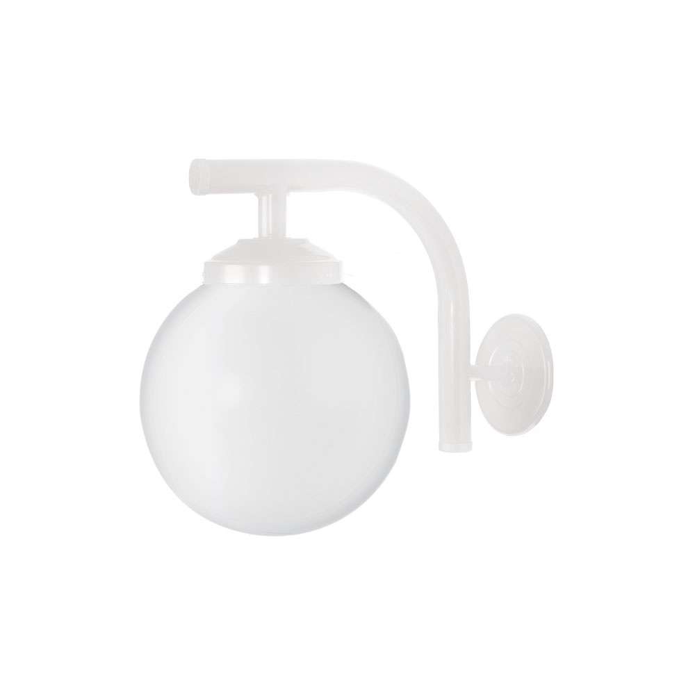 Arandela Colonial de Globo Branco Boca 10 blumenau