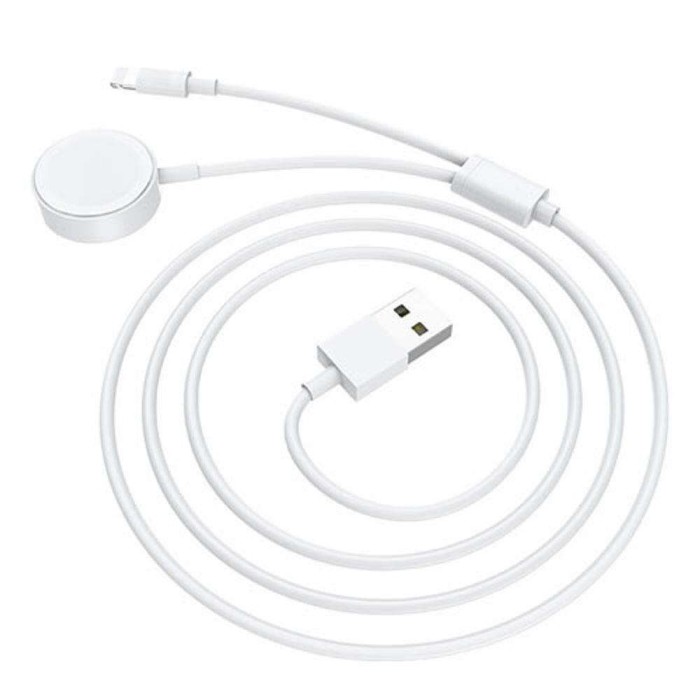 Cabo 2 em 1 Para Celular e Relógio Lightning Branco Xc-cd62