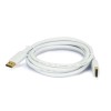 Cabo Displayport de alta resolução 4K Macho/Macho 2M Branco Cabo Displayport de alta resolução 4K Macho/Macho 2M Branco