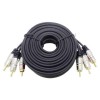 Cabo RCA Fitz -3 +3 RCA Plug Metal Blindado 5M Pix
