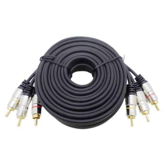 Cabo RCA Fitz -3 +3 RCA Plug Metal Blindado 5M Pix