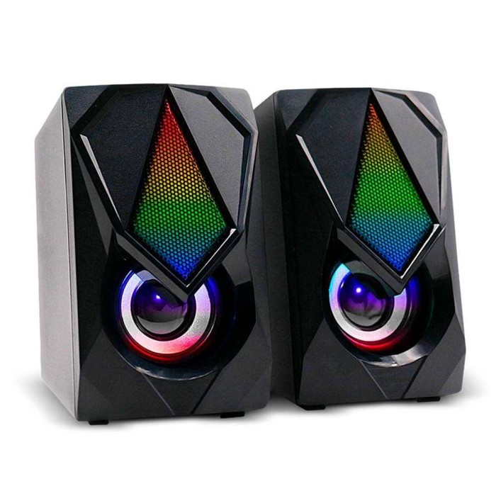 Caixa de Som 2.0 Gamer 12w Com LED Rgb Multilaser Preta