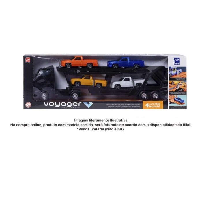Caminhão Cegonheira com 4 carros Voyager Roma - 1354