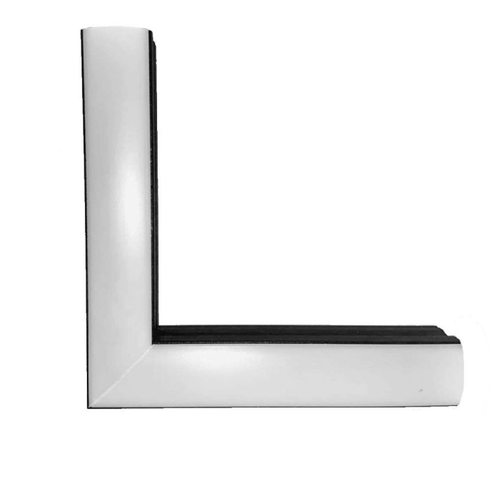 Conector L Para Perfil Sobrepor Conex. Parede Preto Até 12mm