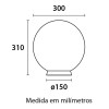 Globo Para Poste Boca 15 300mm Branco
