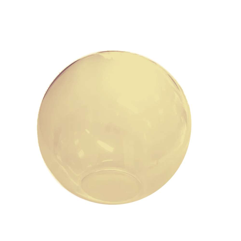 Globo de Vidro Âmbar Transparente 18cm Boca 10cm