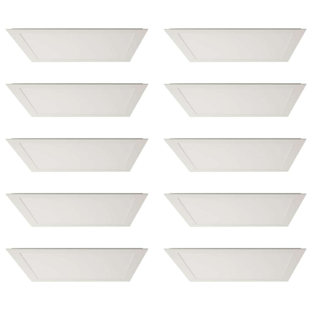 Kit 10 Paineis Led Embutir Quadrado 32W 6500K Branco