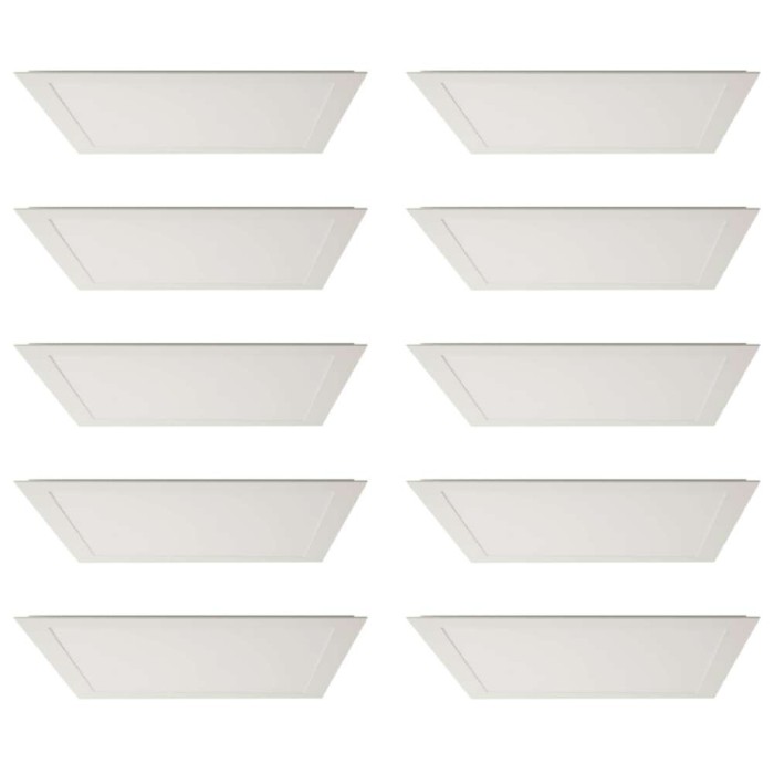 Kit 10 Paineis Led Embutir Quadrado 32W 6500K Branco