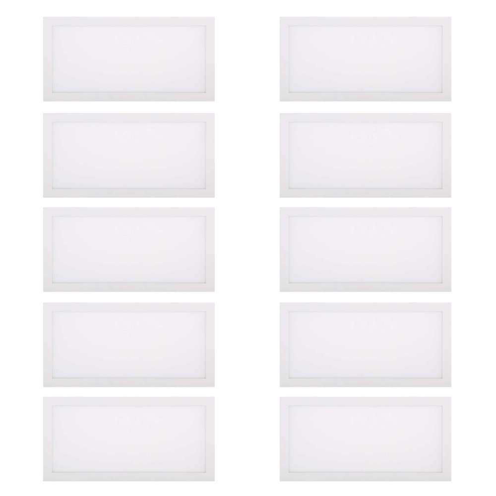 Kit 10 Paineis Led Embutir Retangular 30W 6500K Branco