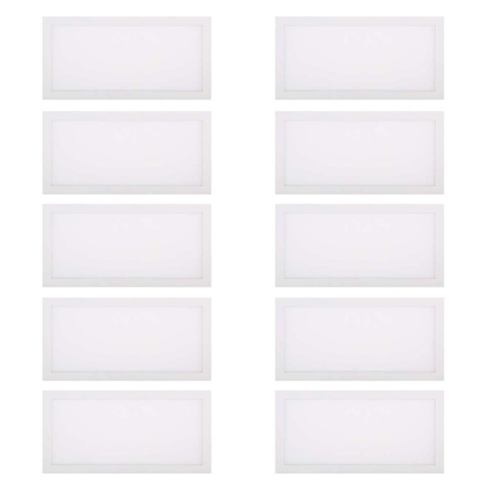 Kit 10 Paineis Led Embutir Retangular 30W 6500K Branco