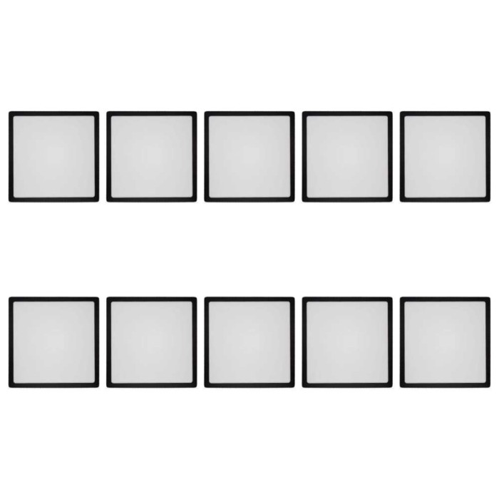 Kit 10 Paineis Led Sobrepor Quadrado 24W 3000K Preto Blumenau