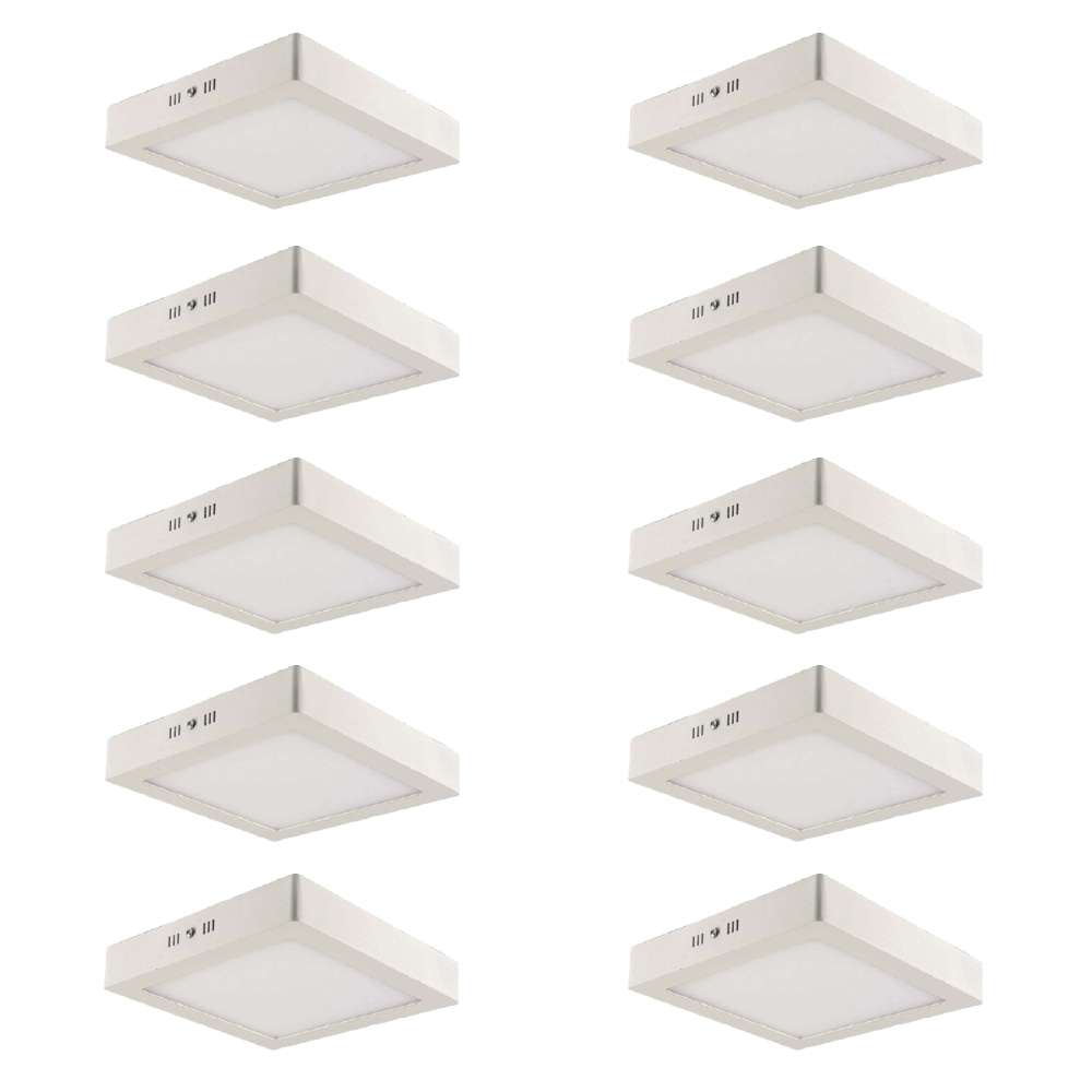 Kit 10 Paineis Led Sobrepor Quadrado 18W 6500K Blumenau