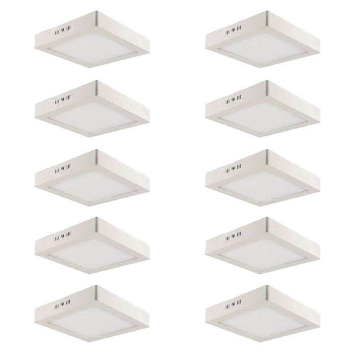 Kit 10 Paineis Led Sobrepor Quadrado 24W 6500K Blumenau