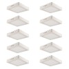 Kit 10 Painel Led Sobrepor Quadrado 18W 3000K Branco