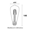 Kit 10 Lâmpada Led Filamento ST64 6W 2200k branco-quente
