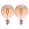 Kit 2 Lâmpada Led G95 Filamento 6w E27 2200k Branco-Quente