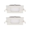 Kit 2 Paineis Led Embutir Quadrado 3,5W 6500K Branco