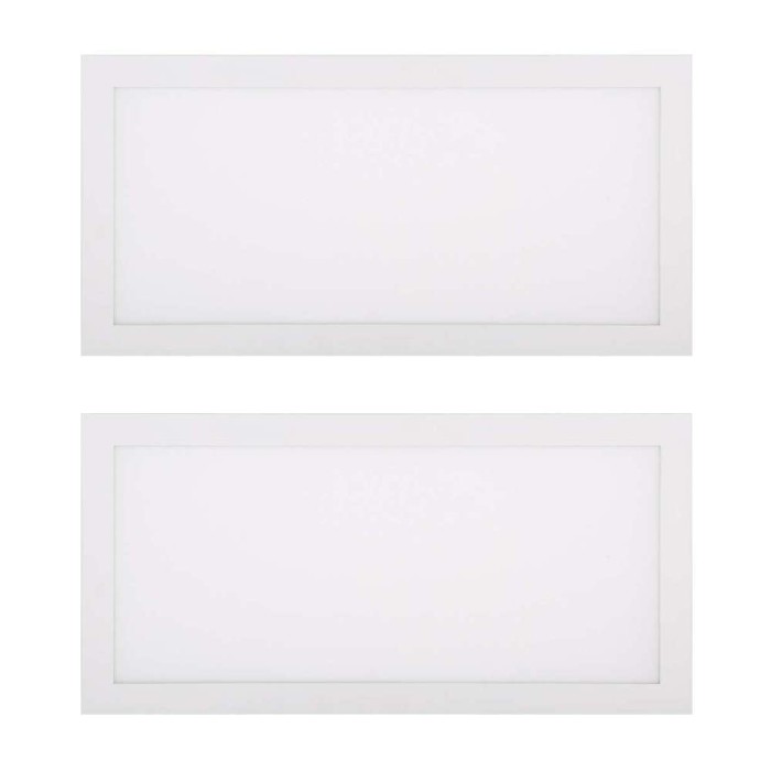 Kit 2 Paineis Led Embutir Retangular 30W 6500K Branco