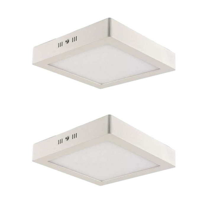 Kit 2 Paineis Led Sobrepor Quadrado 18W 6500K Blumenau