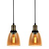 Kit 2 Pendentes Vintage Ambar Dome 1xE27 Preto Blumenau