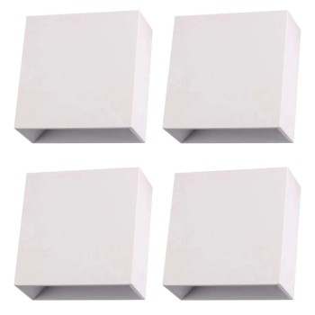 Kit 4 Arandelas Light Led 4w Facho Ajustável 3000k Branca