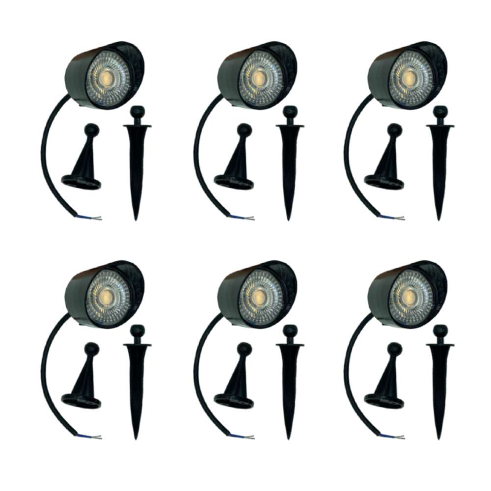 Kit 6 Espetos Spot Led Clean 5w 3000k Preto Blumenau