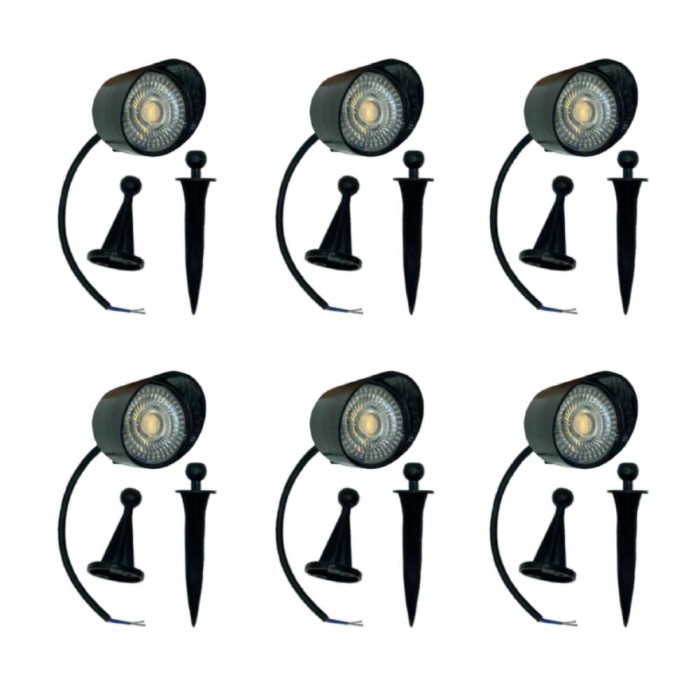 Kit 6 Espetos Spot Led Clean 5w 3000k Preto Blumenau