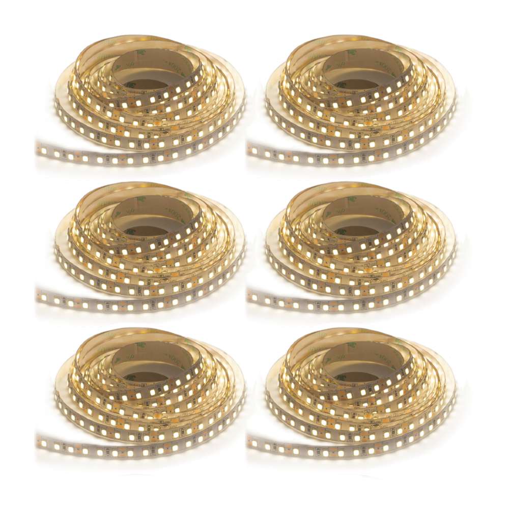 Kit 6 Fita Led 2835 IP20 240Led/M 20W/M 5M 3000K