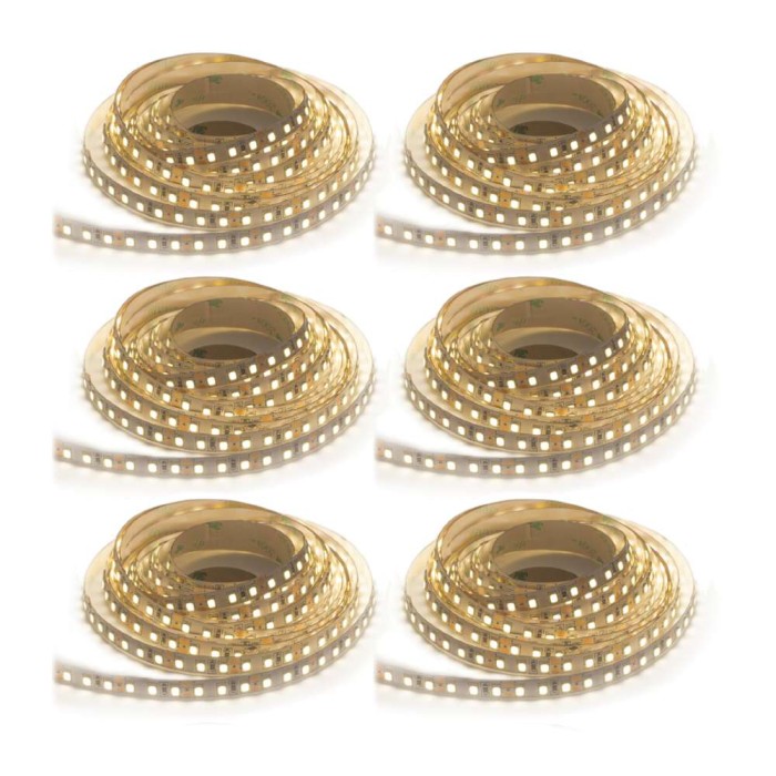 Kit 6 Fita Led 2835 IP20 240Led/M 20W/M 5M 3000K