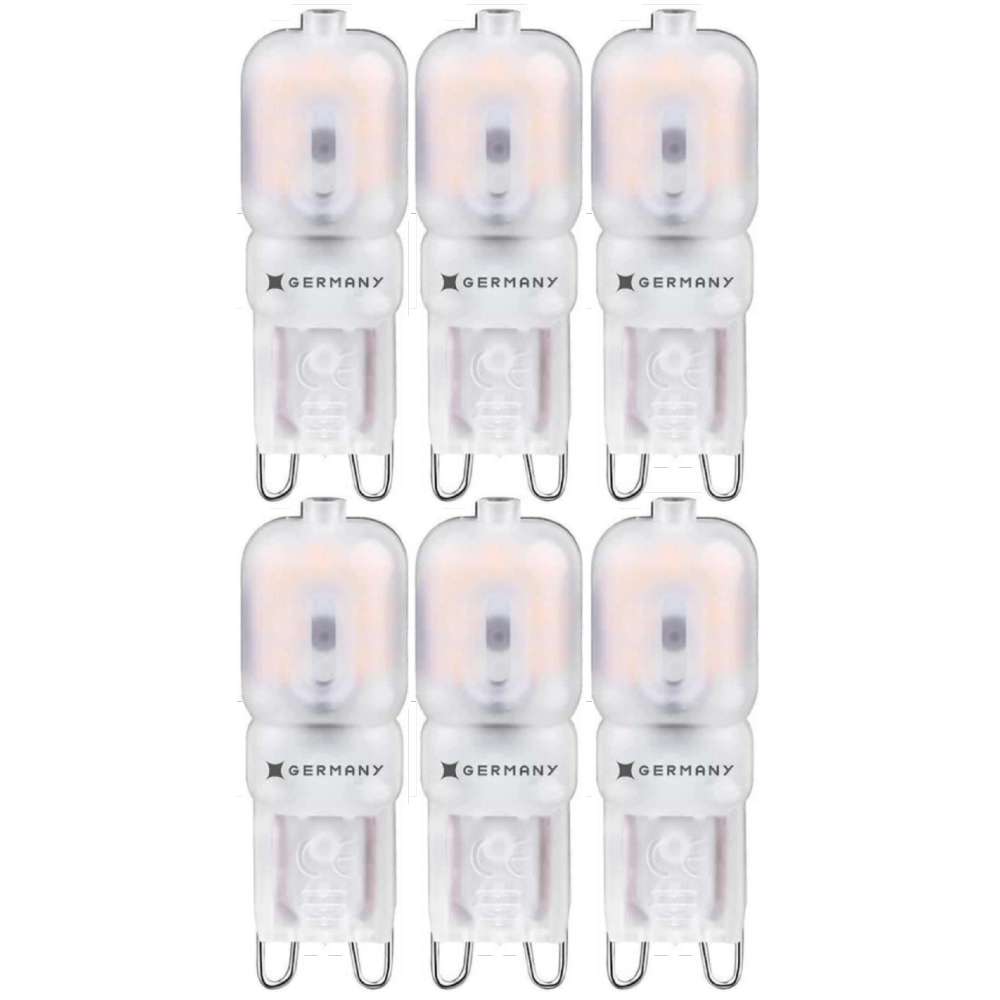 Kit 6 Lâmpadas Led G9 2,5w 2400K 220V Germany