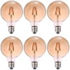Kit 6 Lâmpada Led G95 Filamento 6w E27 2200k Branco-Quente