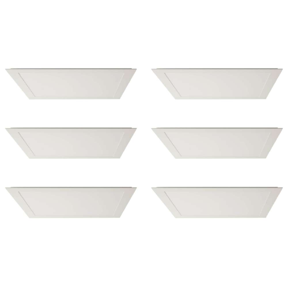 Kit 6 Paineis Led Embutir Quadrado 32W 6500K Branco