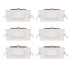 Kit 6 Paineis Led Embutir Quadrado 3,5W 6500K Branco