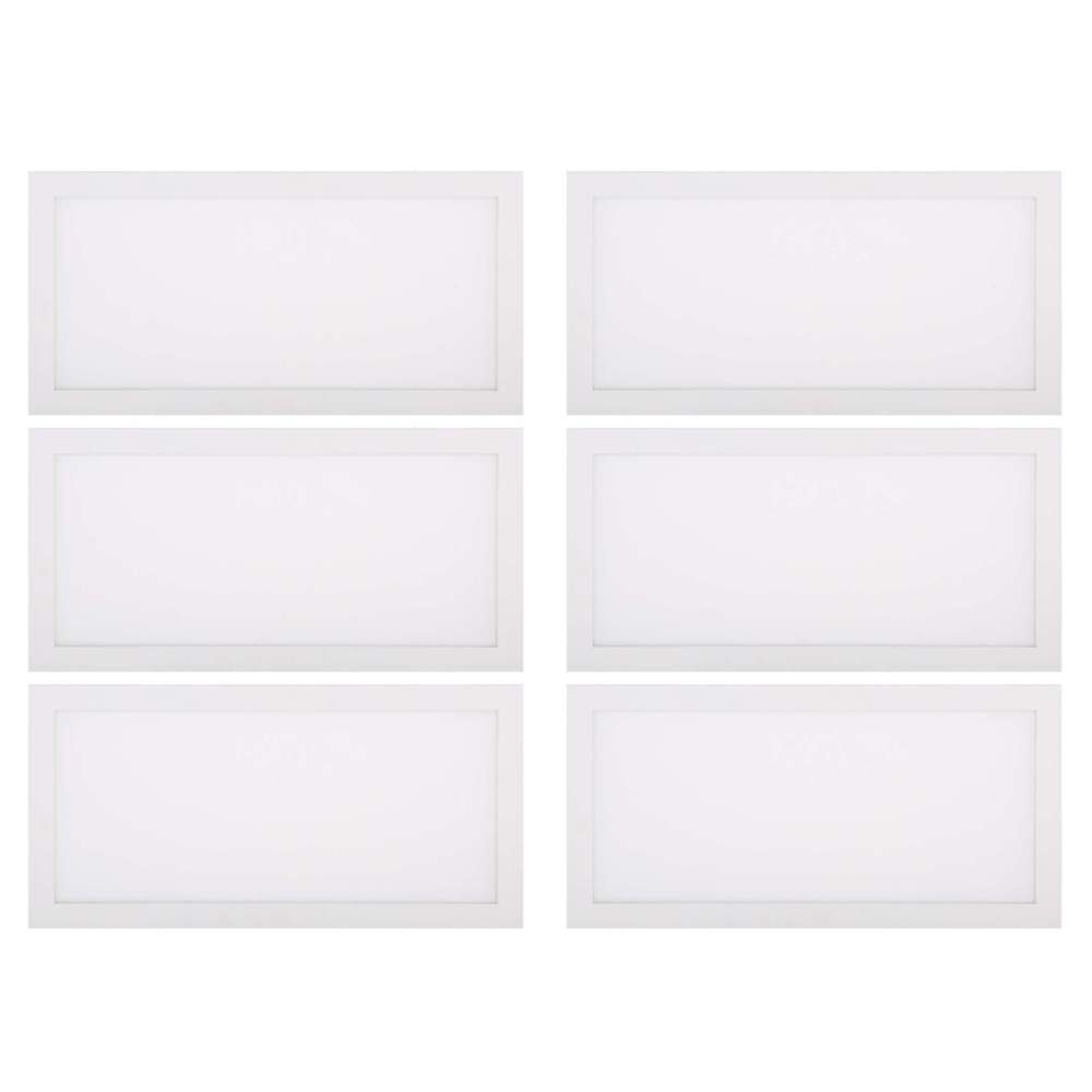 Kit 6 Paineis Led Embutir Retangular 30W 6500K Branco