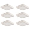 Kit 6 Painel Led Sobrepor Quadrado 18W 3000K Branco