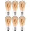 Kit 6 Lâmpada Led Filamento ST64 6W 2200k branco-quente