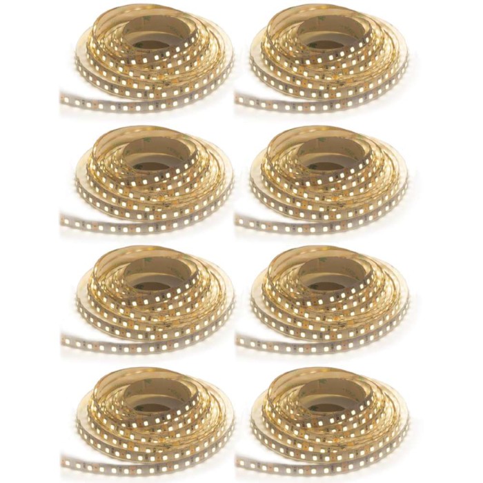 Kit 8 Fita Led 2835 IP20 240Led/M 20W/M 5M 3000K