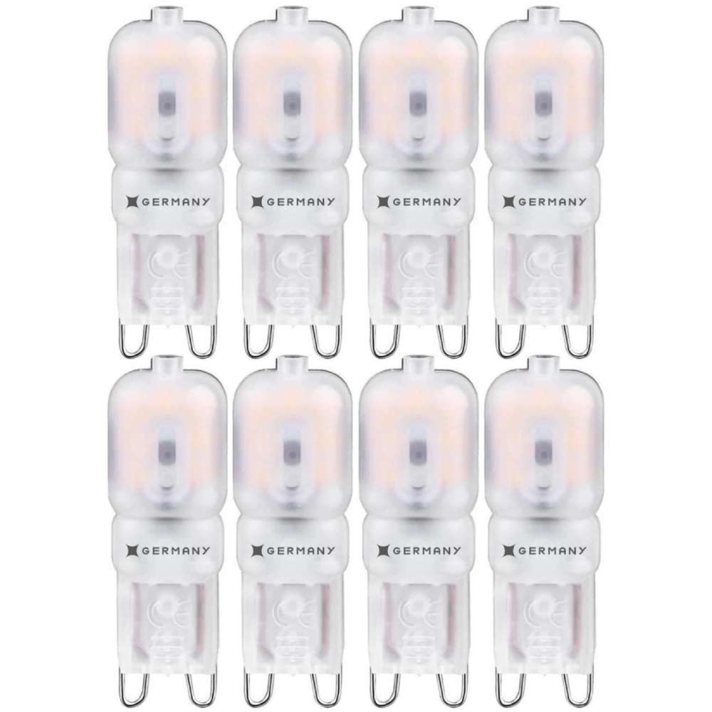 Kit 8 Lâmpadas Led G9 2,5w 2400K 220V Germany