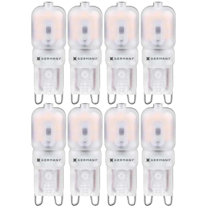 Kit 8 Lâmpadas Led G9 2,5w 2400K 220V Germany