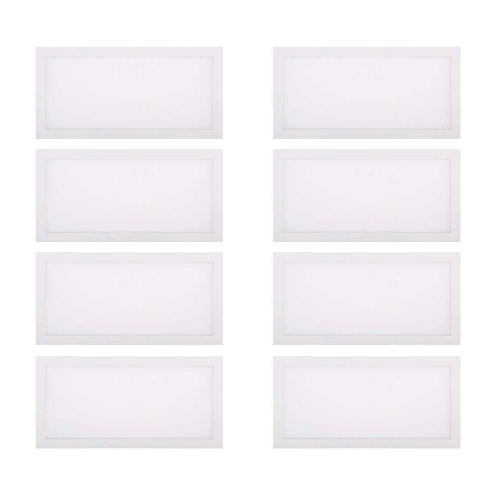 Kit 8 Paineis Led Embutir Retangular 30W 6500K Branco