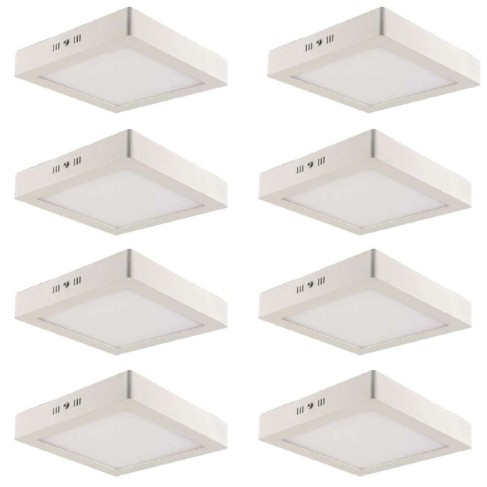 Kit 8 Paineis Led Sobrepor Quadrado 24W 6500K Blumenau