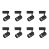 Kit 8 Spots Para Trilho De Alumínio 7W 3000K Preto