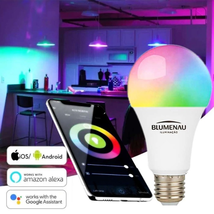 LAMPADA INTELIGENTE SMART A60 E27 9W 100-240V RGB+CCT