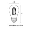 Lâmpada Led G45 Filamento 4w E27 2200k Branco-Quente Bivolt Lâmpada Led G45 Filamento 4w E27 2200k Branco-Quente Bivolt