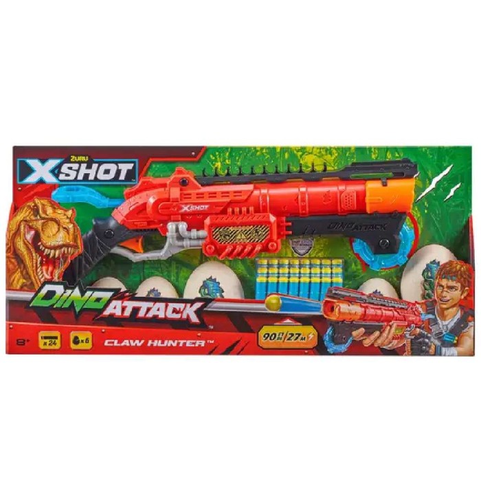 Lançador de Dardos Dino Attack Claw Hunter X-Shot 24 Dardos