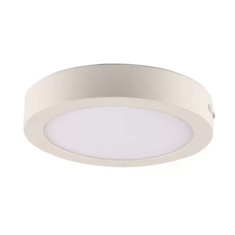 Painel Led Redondo Sobrepor Branco 12w 3000k Branco-Quente