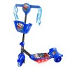 Patinete Azul com Cestinha, som e luz DM Radical Até 35kg