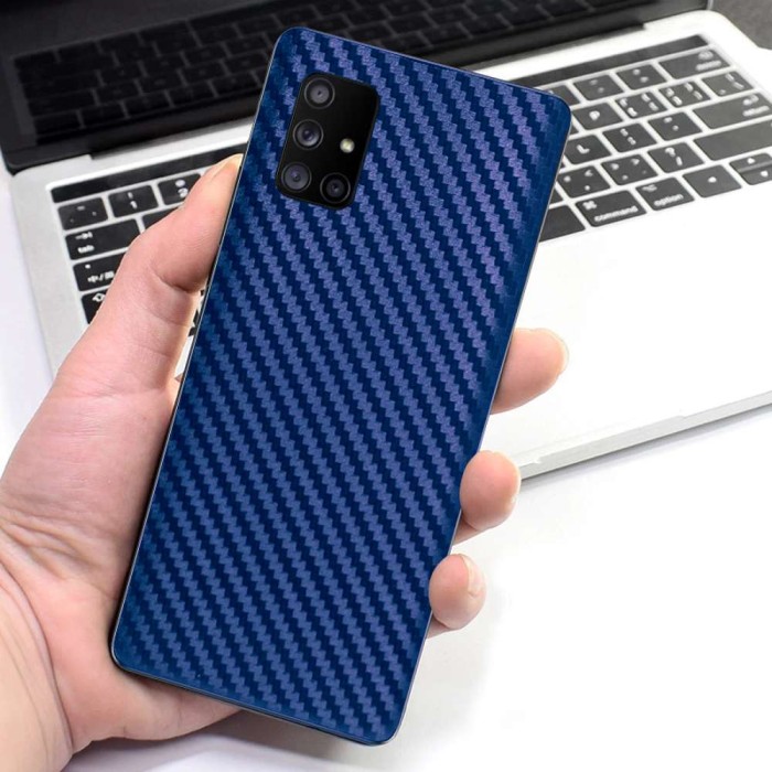 Película Traseira Fibra de Carbono Azul com tamanho personalizado