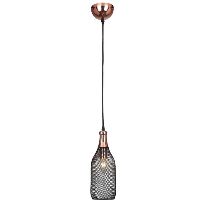 Pendente Cage Preto Com Cobre E27 40W Bivolt Skylight