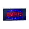 Placa De Led Letreiro Sinalização Luminoso Aberto 220v Preto